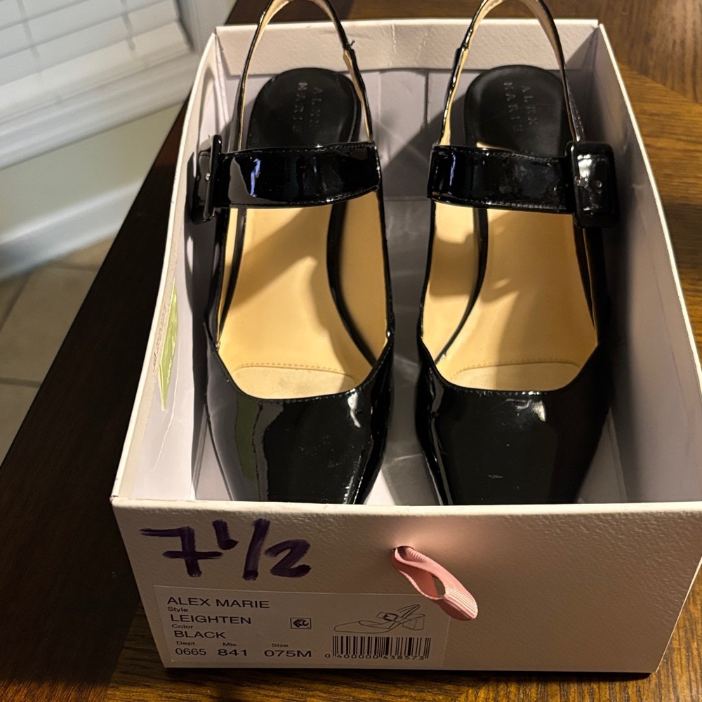 Alex Marie Black Patent Leather Heels
